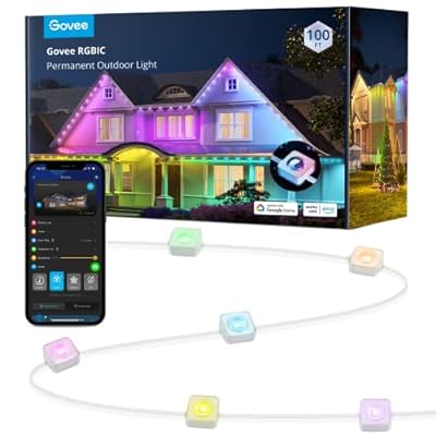 100ft Govee Permanent Outdoor Lights, Smart RGBIC Outdoor Lights with 75 Modes - $199.99 ($300)