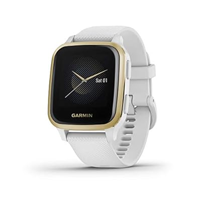 Garmin Venu Sq, GPS Smartwatch, Light Gold & White