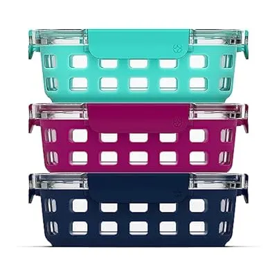 3 Set – Ello Duraglass 3.4 Cup Storage Containers