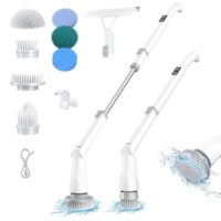 Electric Shower Scrubber with Long Adjustable Handle