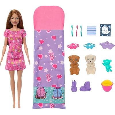 Barbie Doll & Playset with 2 Toy Dog Figures & 10+ Accessories