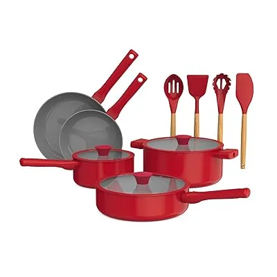 12 Pc Ceramic Nonstick Cookware Set by Bella