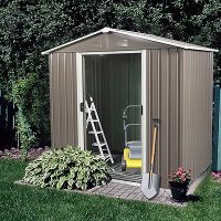 6×5 FT Gray Storage Shed with Sliding Doors