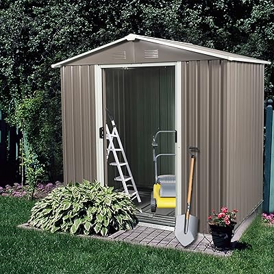 6×5 FT Gray Storage Shed with Sliding Doors - $99.99 ($265)