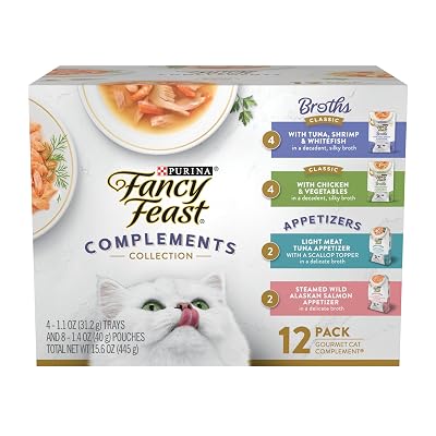 Purina Fancy Feast Appetizers and Broths Variety Pack, 2 Pack 24 Count - $17.99 ($35.83)