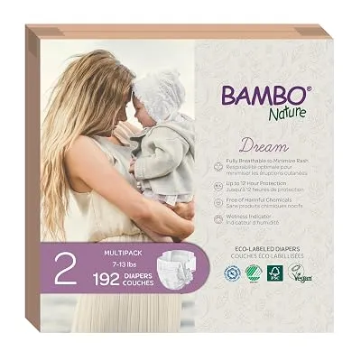 192-Count Bambo Nature Hypoallergenic Baby Diapers, Eco-Labelled