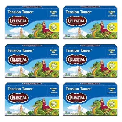 6-Pack Celestial Seasonings Tension Tamer Herbal Tea, Caffeine Free, 20