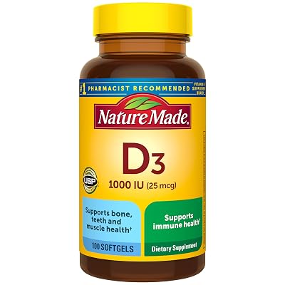 Nature Made Vitamin D3 1000 IU, 100 Vitamin D Softgels - $1.79 ($6.92)