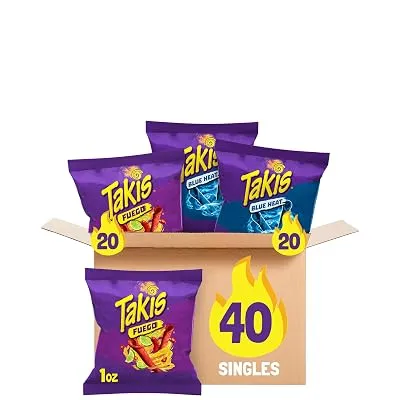Takis Variety Pack 2-Flavor Rolled Tortilla Chips, 40 Count