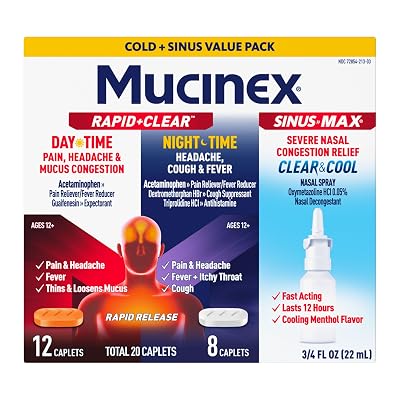 Mucinex Rapid+Clear Caplets, 20ct & Nasal Spray Combo Pack