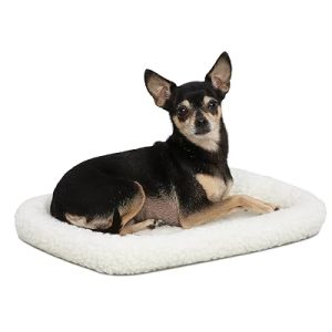 MidWest Homes for Pets QuietTime by MidWest 18″ Dog Crate Bolster Bed, White