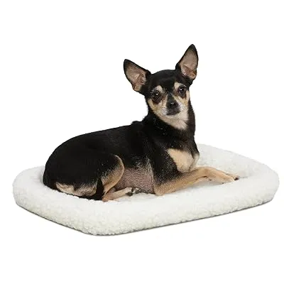 MidWest Homes for Pets QuietTime by MidWest 18″ Dog Crate Bolster Bed, White
