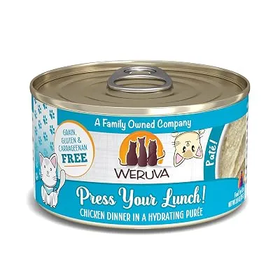 12-Pack Weruva Wet Cat Food, Press Your Lunch with Chicken Pate, 3oz Can