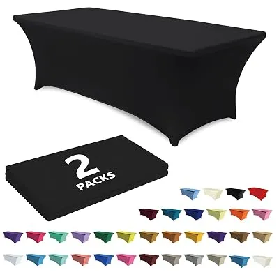 ABCCANOPY 2-Pack 6FT Spandex Table Covers, Stretch