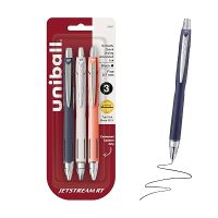 Uni-Ball uniball™ Jetstream RT Ballpoint Pens, Black Ink, 0.7mm Fine Point, 3 Count