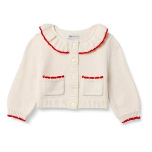 Amazon Essentials x Sofia Grainge Girls' Cardigan Sweater with Ruffleu2026
