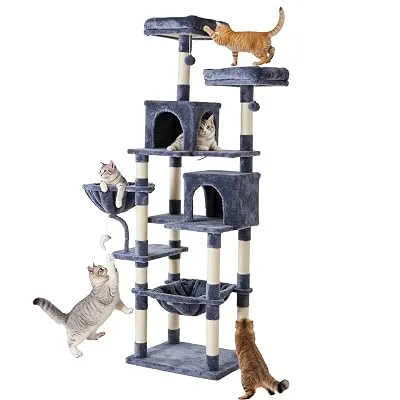 Sweetcrispy 71 Inch Cat Tree Tower with Natural Sisal