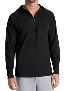 Gaiam Men’s Serenity Flow Long Sleeve Cowl Neck Quarter-Zip Hoodie