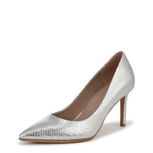 Naturalizer Womens Anna Pump Silver Metallic Snake Leather 7.5 W