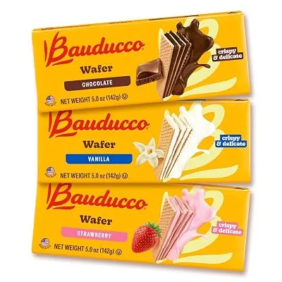 12-Pack Bauducco Wafer Cookies, Assorted, Chocolate, Vanilla