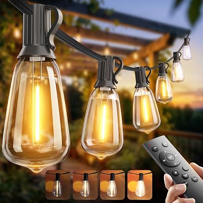 addlon 100FT Outdoor String Lights ST38 LED with Remote - $22.98 ($29.99)