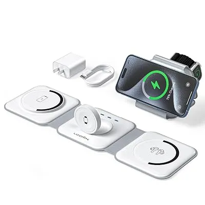 UCOMX 3 in 1 Charging Station for Multple Devices,Foldable 3 in 1 Wireless