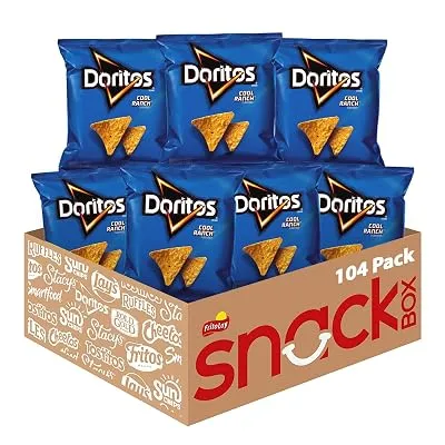 Doritos Flavored Tortilla Chips, Cool Ranch, 1 Ounce, Pack of 104