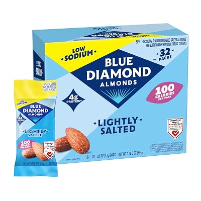 32-Pack Blue Diamond Almonds Low Sodium Lightly Salted Snack Nuts, 100 - $10.87 ($22.99)