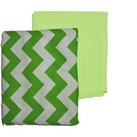 Baby Doll Bedding Chevron Round Crib Sheet Set, Green, 2 Piece