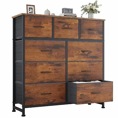 OLIXIS 9 Drawer Fabric Dresser