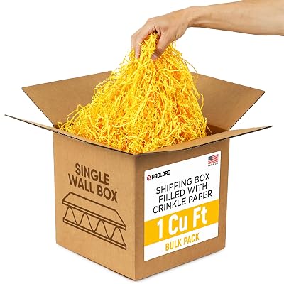 Paclord Yellow Crinkle Paper Carton for Shipping - $10.48 ($29.95)