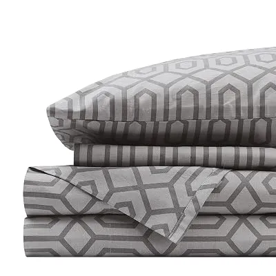 Comfort Spaces 100% Cotton Percale Sheets King Size 4 Pcs