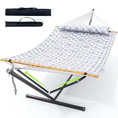 ANAGOO Double Hammock with Stand 500lbs Heavy Duty Outdoor