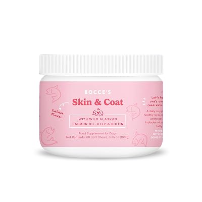 Bocce’s Bakery Skin & Coat Supplement Chews, Salmon Flavor, 60 ct