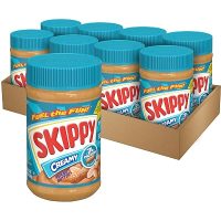 SKIPPY Creamy Peanut Butter, Plant Based Protein, 16.3oz x8