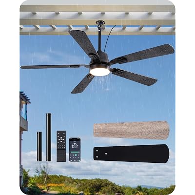 EDISHINE 52″ Outdoor Ceiling Fan with Light, 5200CFM, 3CCT - $69.99 ($119.99)