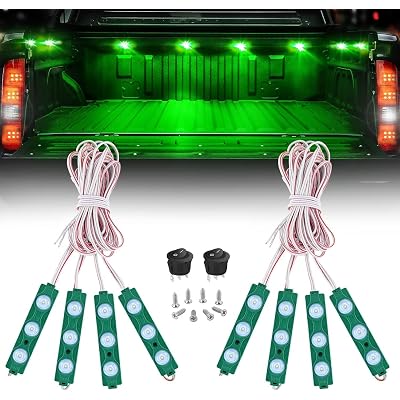 Nilight TR-117-H 8PCS Truck Pickup Bed Light 24LED Green
