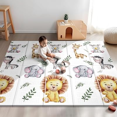 NOONKTY 79×71 Extra Large Baby Play Mat for Floor, Foldable - $35.99 ($49.99)