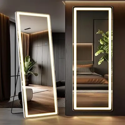 Aidoly LED Rectangular Full Length Mirror, 71″L x 26″W Body