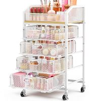 SUNALLY Rolling Makeup Cart with Drawers