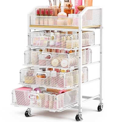 SUNALLY Rolling Makeup Cart with Drawers - $26.49 ($59.99)
