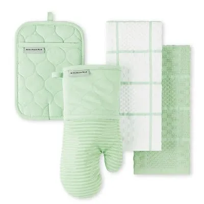 4-Pack KITCHENAID Quilted Cotton Terry Cloth Oven Mitt, Pot Holder