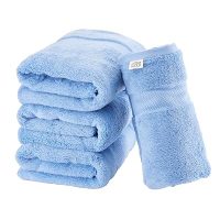 Towel Laboratory Luxury Bath Towels, 4-Pack, 30×54 in, 550 GSM Cotton, Blue