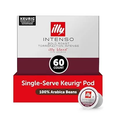 illy Coffee K Cup Pods, Intenso Dark Roast, 10 Count, 6 Pack