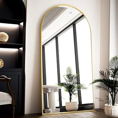 VooBang Oversized Full Length Mirror, 76″ x 34″ Arch Floor