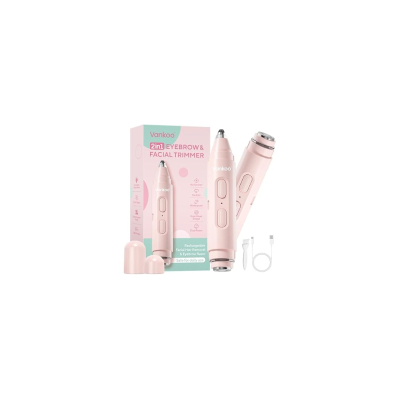 Vankoo 2 in 1 Facial Hair Remover & Eyebrow Trimmer for Women (Pink) | Electric Face Shaver & Epilator for Face Painless Flawless Facial Hair Removal for Women Peach Fuzz & Upper Lip Hair Remover - $9.99 ($59.99)