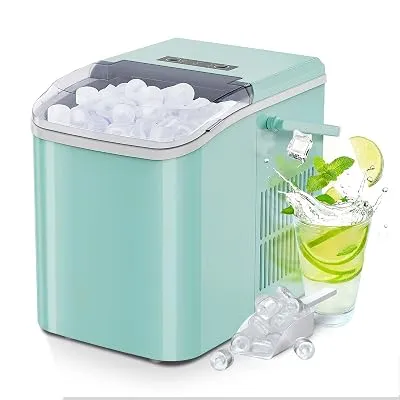 OLIXIS Ice Maker Machine with Handle,26lbs in 24 Hours