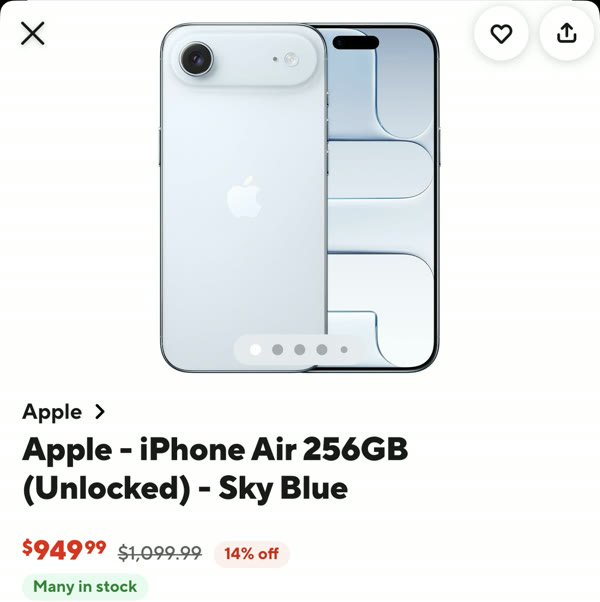 iPhone Air 256GB Unlocked at Best Buy in the DoorDash app