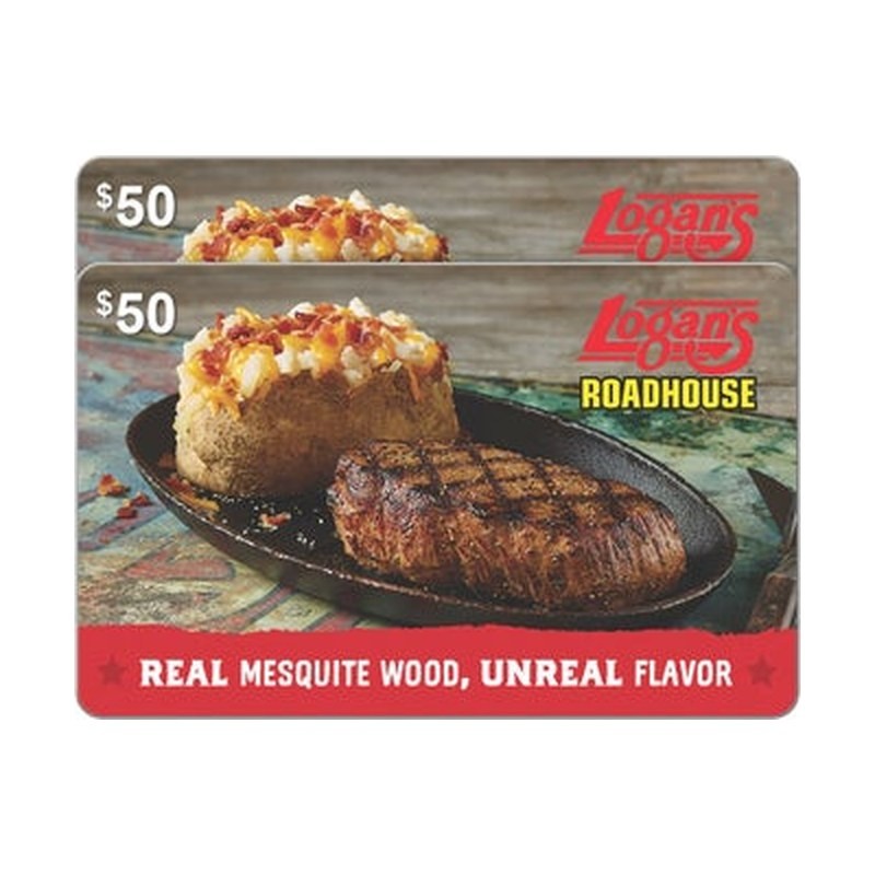 Logan’s Roadhouse: Two $50 eGift Cards ($100 Value): 25% Off at Costco