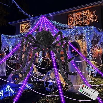 ECOHDT Brighter Spider Webs Halloween Lights - $29.03 ($37.17)
